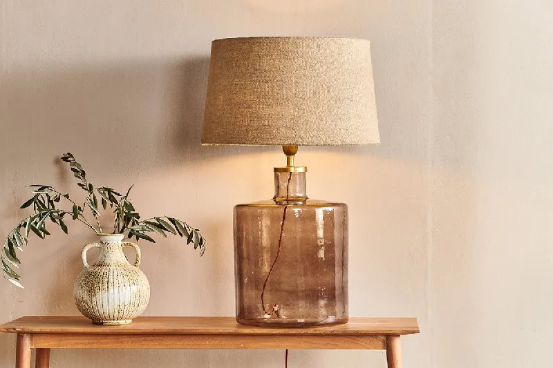 Glass Ceiling Lights with Frosted, Colored, or Etched GlassGlass Ceiling Lights with Frosted, Colored, or Etched GlassEdina Recycled Glass Table Lamp - Smoke Brown - Large