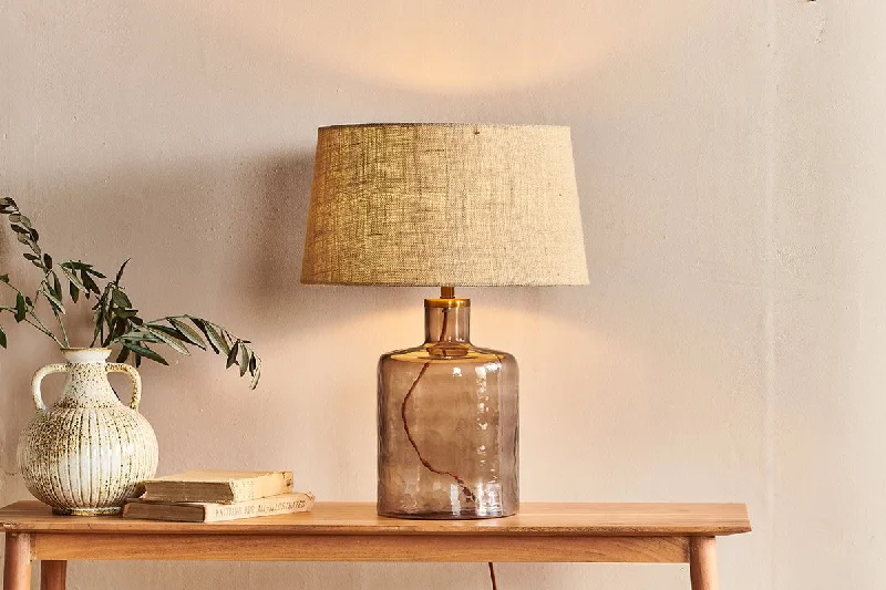 Rustic Ceiling Lights with Reclaimed Wood and Distressed FinishesRustic Ceiling Lights with Reclaimed Wood and Distressed FinishesEdina Recycled Glass Table Lamp - Smoke Brown - Small