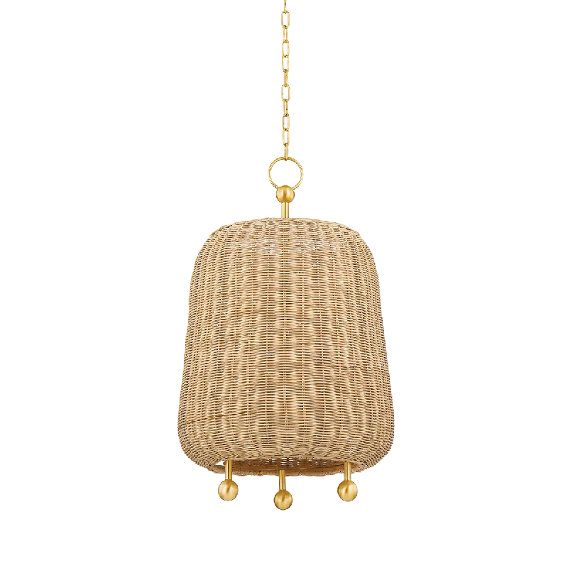 Tropical - Themed Ceiling Lights with Palm - Leaf Shapes and Rattan WrapsTropical - Themed Ceiling Lights with Palm - Leaf Shapes and Rattan WrapsElena Pendant
