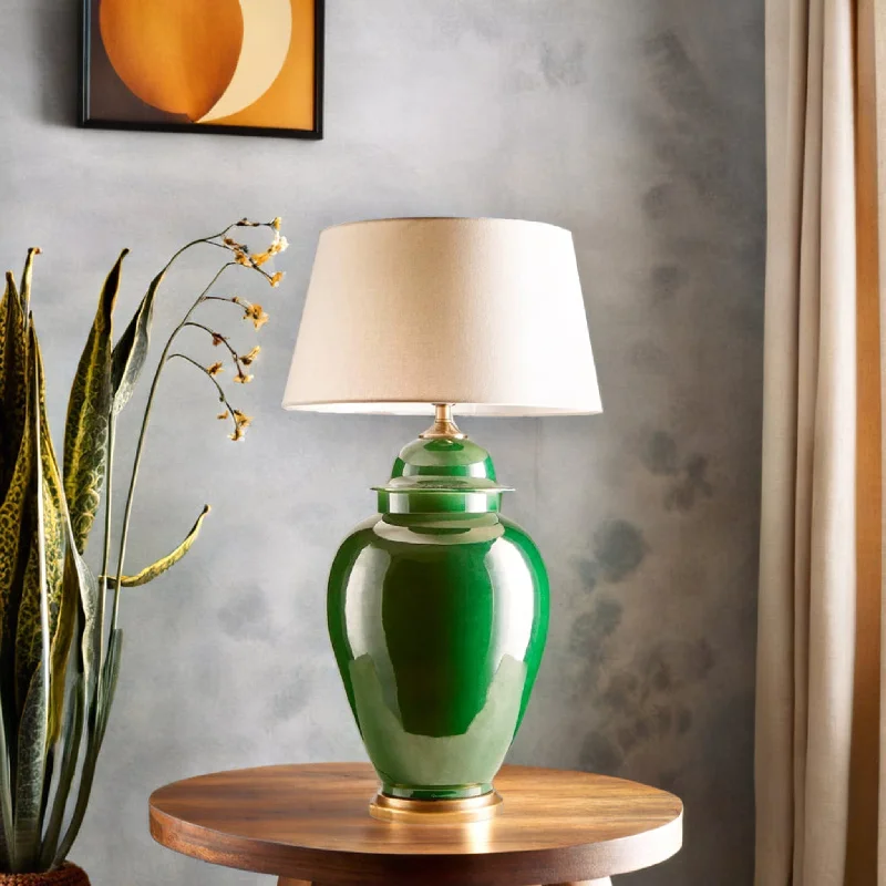 crystal table lamps with dazzling prisms for a glamorous effectcrystal table lamps with dazzling prisms for a glamorous effectFine Cotton Ceramic Table Lamp Base in Emerald