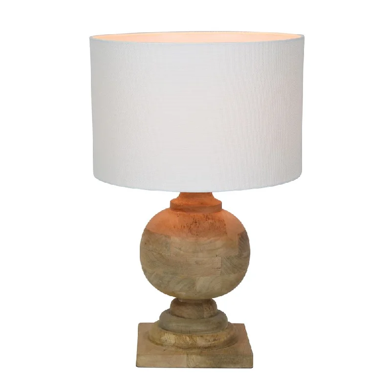modern minimalist table lamps for contemporary living roomsmodern minimalist table lamps for contemporary living roomsCoach - Natural - Turned Wood Ball Balustrade Table Lamp