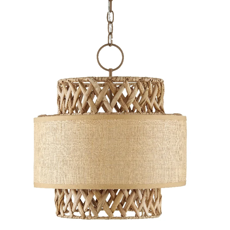 Victorian - Inspired Ceiling Lights with Ornate Crystal ChandeliersVictorian - Inspired Ceiling Lights with Ornate Crystal ChandeliersIsola Grasscloth Pendant