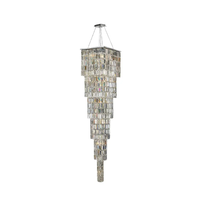 Glass Ceiling Lights with Frosted, Colored, or Etched GlassGlass Ceiling Lights with Frosted, Colored, or Etched GlassModena Entrance Crystal Pendant Light - Large 6 Tier Square - W:40 H:220cm
