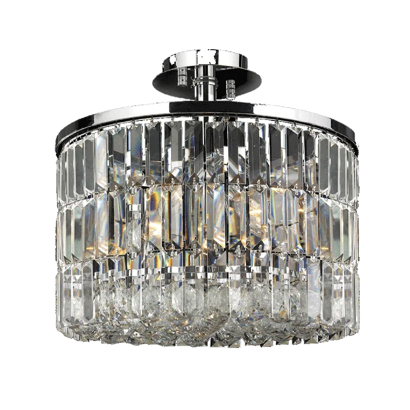 Tropical - Themed Ceiling Lights with Palm - Leaf Shapes and Rattan WrapsTropical - Themed Ceiling Lights with Palm - Leaf Shapes and Rattan WrapsModena Semi Flush Crystal Pendant - Round W:40 H:40
