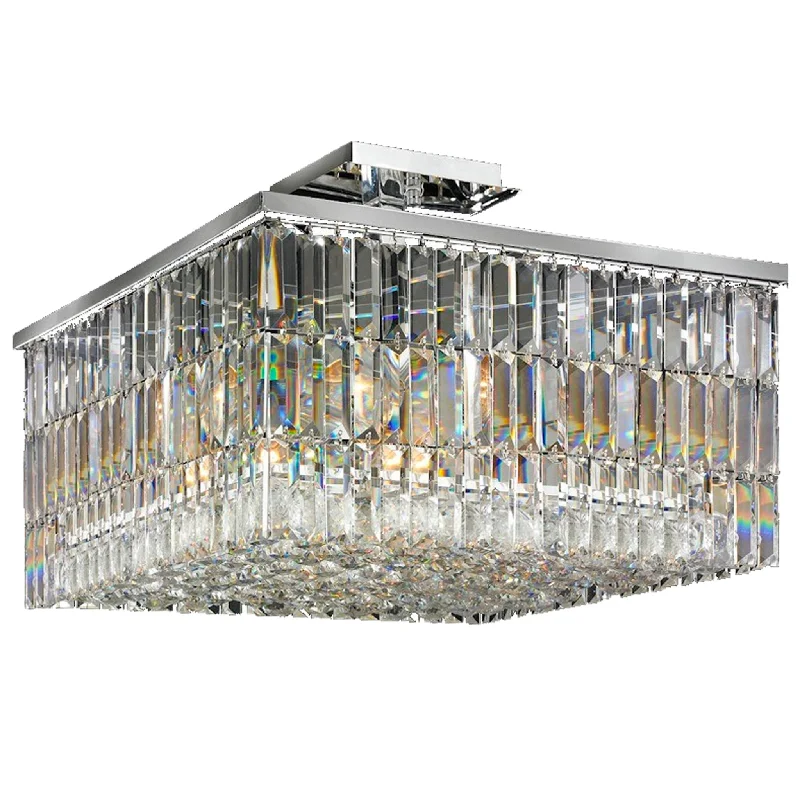 African - Inspired Ceiling Lights with Tribal Patterns and Natural MaterialsAfrican - Inspired Ceiling Lights with Tribal Patterns and Natural MaterialsModena Semi Flush Crystal Pendant - Square W:50 H:40