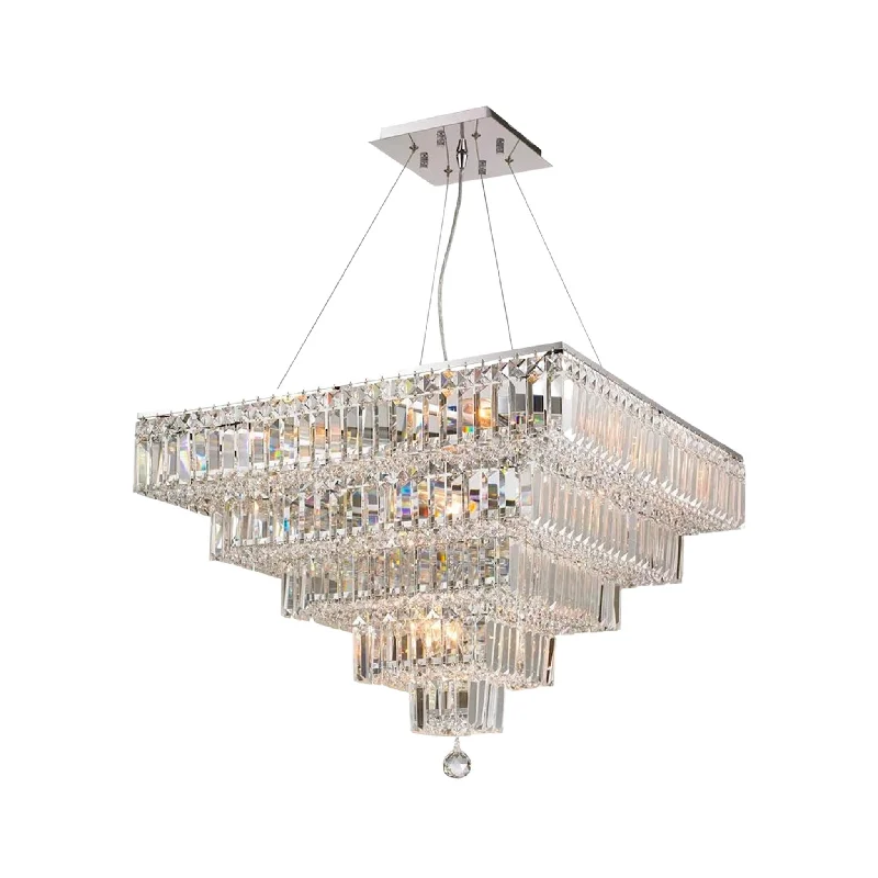 Mediterranean - Style Ceiling Lights with Terra - Cotta and Ceramic DetailsMediterranean - Style Ceiling Lights with Terra - Cotta and Ceramic DetailsModular 5 Tier Crystal Pendant 66cm - Square - Chrome Fixtures