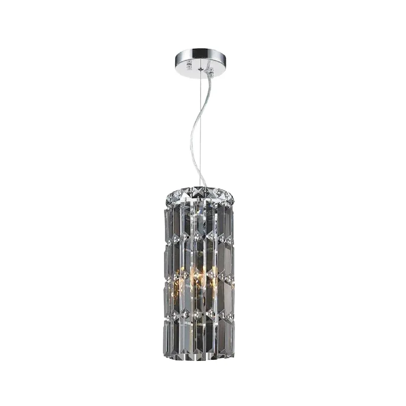 Industrial Style Ceiling Lights with Exposed Bulbs and Metal CagesIndustrial Style Ceiling Lights with Exposed Bulbs and Metal CagesModular Cylinder Crystal Pendant - Round - Height 37cm - Smoke Crystal