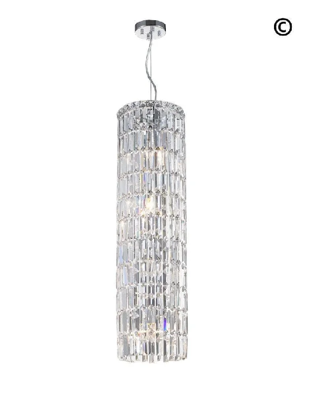 Tropical - Themed Ceiling Lights with Palm - Leaf Shapes and Rattan WrapsTropical - Themed Ceiling Lights with Palm - Leaf Shapes and Rattan WrapsModular Cylinder Crystal Pendant - Round - Height 92cm - Clear Crystal