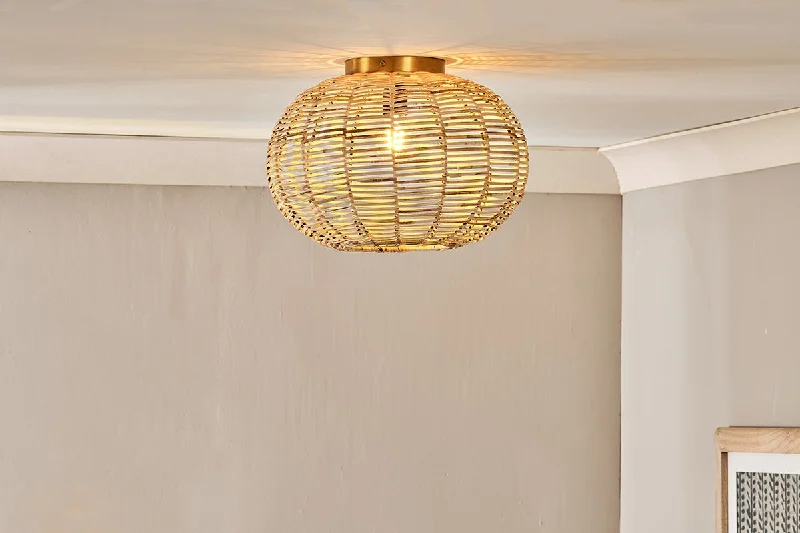 Steampunk Ceiling Lights with Gears, Cogs, and Brass AccentsSteampunk Ceiling Lights with Gears, Cogs, and Brass AccentsNoko Rattan Flush Ceiling Light