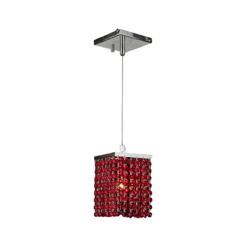 Glass Ceiling Lights with Frosted, Colored, or Etched GlassGlass Ceiling Lights with Frosted, Colored, or Etched GlassSingle Crystalia Pendant Light - Ruby Crystal