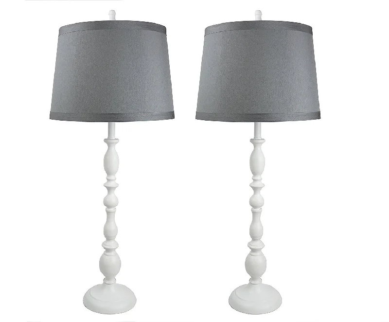 White with Gray Silk Shades