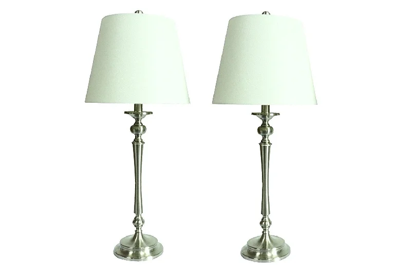 modern minimalist table lamps for contemporary living roomsmodern minimalist table lamps for contemporary living roomsSet of 2 Constance Table Lamps, Brushed Nickel