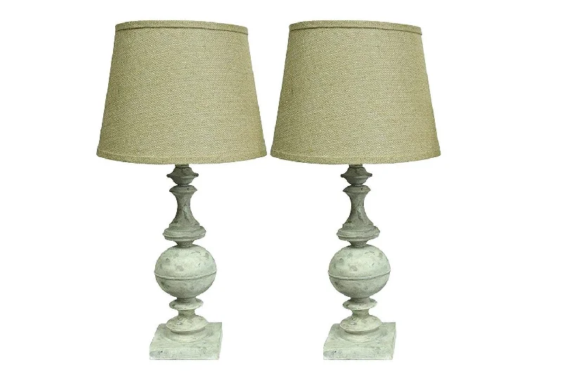 Aged Cream with Burlap Shades