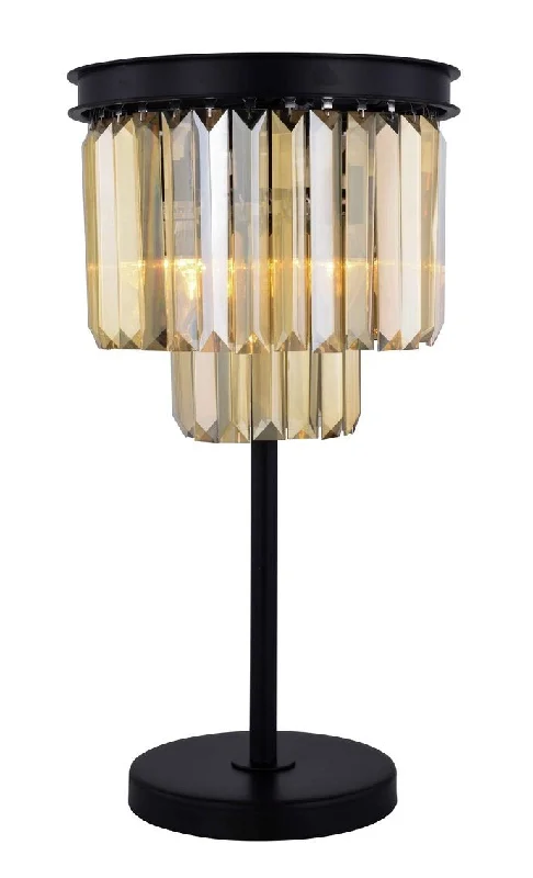 wooden table lamps with natural grain for a warm and organic feelwooden table lamps with natural grain for a warm and organic feelZC121-1231TL14MB-GT/RC - Urban Classic: Sydney 3 light Matte Black Table Lamp Golden Teak (Smoky) Royal Cut Crystal