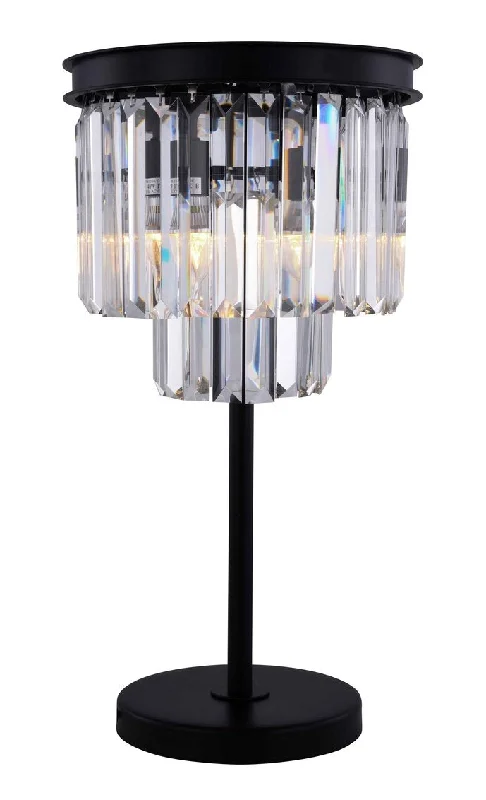 crystal table lamps with dazzling prisms for a glamorous effectcrystal table lamps with dazzling prisms for a glamorous effectZC121-1231TL14MB/RC - Urban Classic: Sydney 3 light Matte Black Table Lamp Clear Royal Cut Crystal