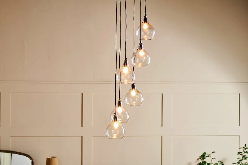 Victorian - Inspired Ceiling Lights with Ornate Crystal ChandeliersVictorian - Inspired Ceiling Lights with Ornate Crystal ChandeliersZiva Statement Recycled Glass Cluster Pendant - Clear